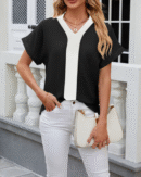Kimberley - Blouse élégante à manches courtes et col en V