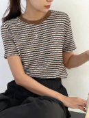Margot - T-shirt col rond à motif rayé