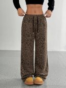 Rhoda - Pantalon de survêtement à cordon de serrage imprimé léopard pour femmes