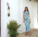 Catalina - Top à manches courtes avec ceinture taille haute Ensemble jupe longue