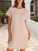 Irene - Robe mini ample à manches courtes et col rond