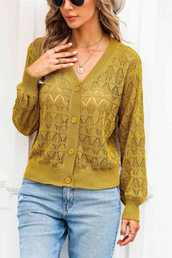 Noemi - Gilet en maille à col en V, chic et décontracté – Image 3