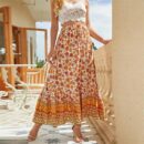 Viola - Jupe taille haute à imprimé floral pour femmes