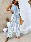 Rebecca - Ensemble top et pantalon à encolure carrée