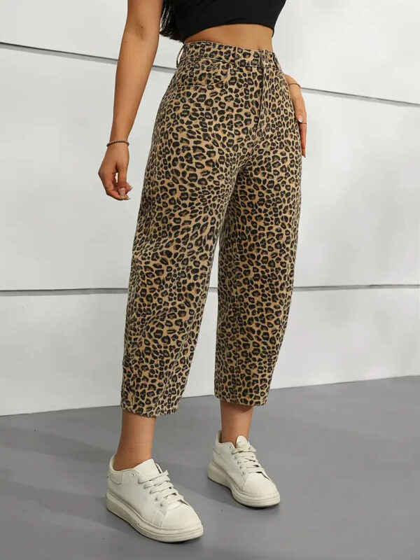 Vallie - Pantalon banane imprimé léopard pour femme