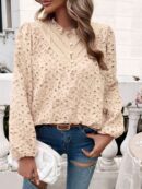 Faye - Blouse élégante à manches longues avec col rond et volants