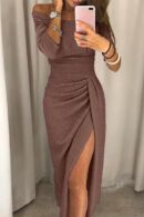 Taylor - Robes longues avec col fendu sur les hanches