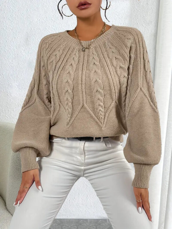 Audrey - Pull en maille épaisse à manches bouffantes pour femmes – Image 7