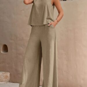 Hope - Ensemble composé d'un haut sans manches et d'un pantalon à jambes larges