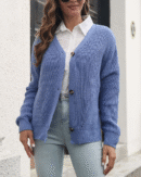 Aisha - Gilet en maille côtelée avec boutons