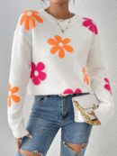 Julia - Pull en maille à imprimé floral