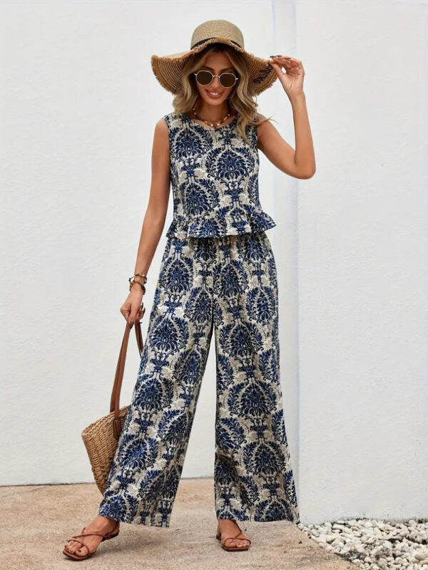 Thea - Ensemble composé d'un haut sans manches et d'un pantalon à jambes larges – Image 2