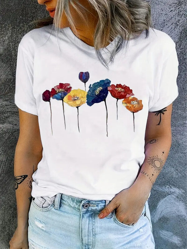 Marceline - T-shirt col rond à imprimé floral