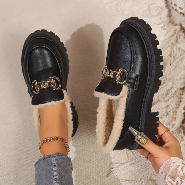 Anita - Mocassins élégants en coton avec chaîne pour femmes – Image 7