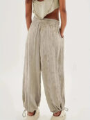 Claudia - Pantalon large décontracté de couleur unie pour femme