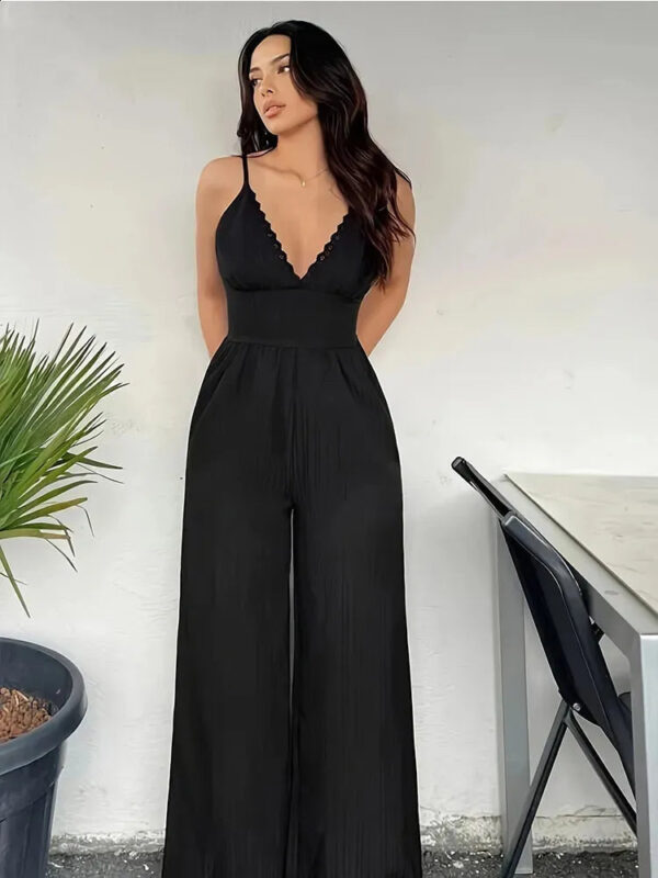 Lillian - Robe moulante élégante avec col en V et jambe large – Image 4