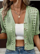 Magdalena - Cardigan femme avec découpes et patte de boutonnage