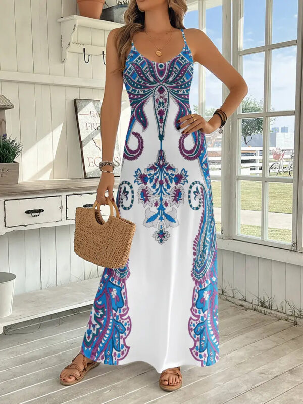 Martha - Robe longue imprimée sans manches pour femmes – Image 3