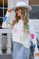 Aislin | Pull décontracté au crochet fleuri