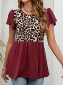 Sonya - Élégante blouse à imprimé léopard à manches courtes