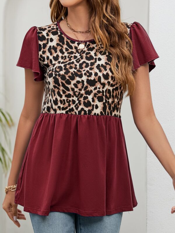 Sonya - Élégante blouse à imprimé léopard à manches courtes – Image 5