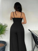 Lillian - Robe moulante élégante avec col en V et jambe large