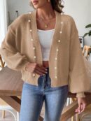 Kenna - Cardigan élégant à manches longues avec perles et devant ouvert