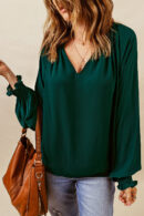 Eliana - Blouse élégante ample à manches longues et col à encoche