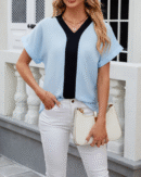 Kimberley - Blouse élégante à manches courtes et col en V