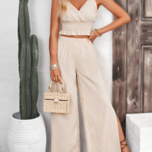 Ailani - Ensemble élégant avec top sans manches et pantalon à jambe large