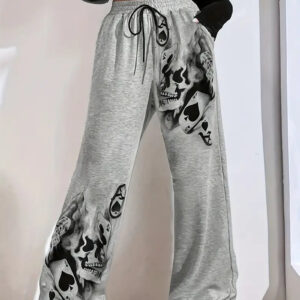 Sally - Pantalon large avec imprimé rook et cordon de serrage