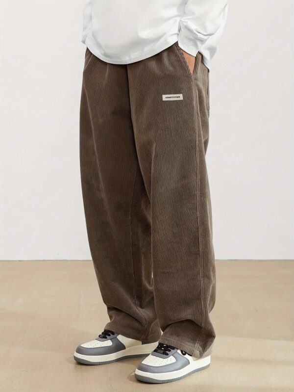 Pantalon en velours côtelé pour homme avec poches - Braun – Image 5