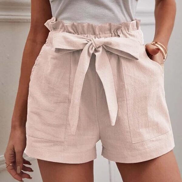 Penny - Short en coton à taille haute avec bordures à volants