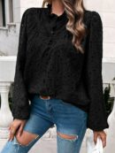 Faye - Blouse élégante à manches longues avec col rond et volants