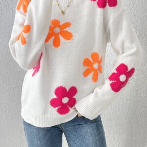 Julia - Pull en maille à imprimé floral
