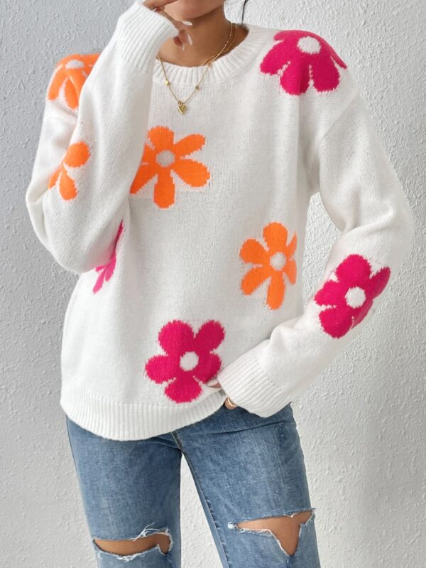 Julia - Pull en maille à imprimé floral