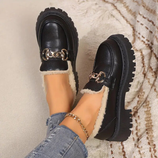Anita - Mocassins élégants en coton avec chaîne pour femmes – Image 5