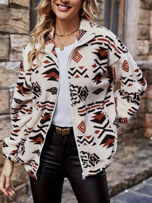 Frenda - Veste polaire élégante à motif géométrique – Image 3