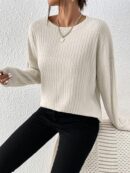 Camille - Pull élégant en maille côtelée