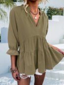 Sienna - Blouse décontractée à manches mi-longues et volants