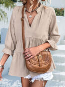 Sienna - Blouse décontractée à manches mi-longues et volants