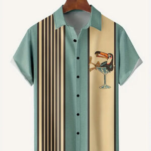 Thomas - Chemise rayée à manches courtes pour homme