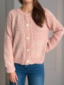 Callie - Cardigan élégant à manches longues et boutons façon chiné