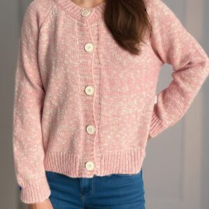 Callie - Cardigan élégant à manches longues et boutons façon chiné