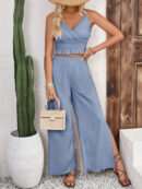 Ailani - Ensemble élégant avec top sans manches et pantalon à jambe large
