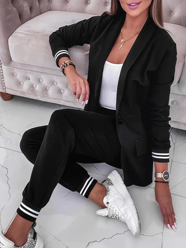 Donna - Ensemble blazer rayé et pantalon à cordon pour femme – Image 4
