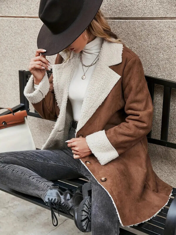 Corene - Manteau avec col à revers et patte de boutonnage sur le devant – Image 5
