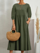 Leitha - Robe à manches trois-quarts ballon