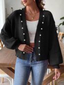 Kenna - Cardigan élégant à manches longues avec perles et devant ouvert