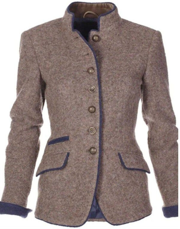 Veste élégante pour femme de couleur unie – Image 2